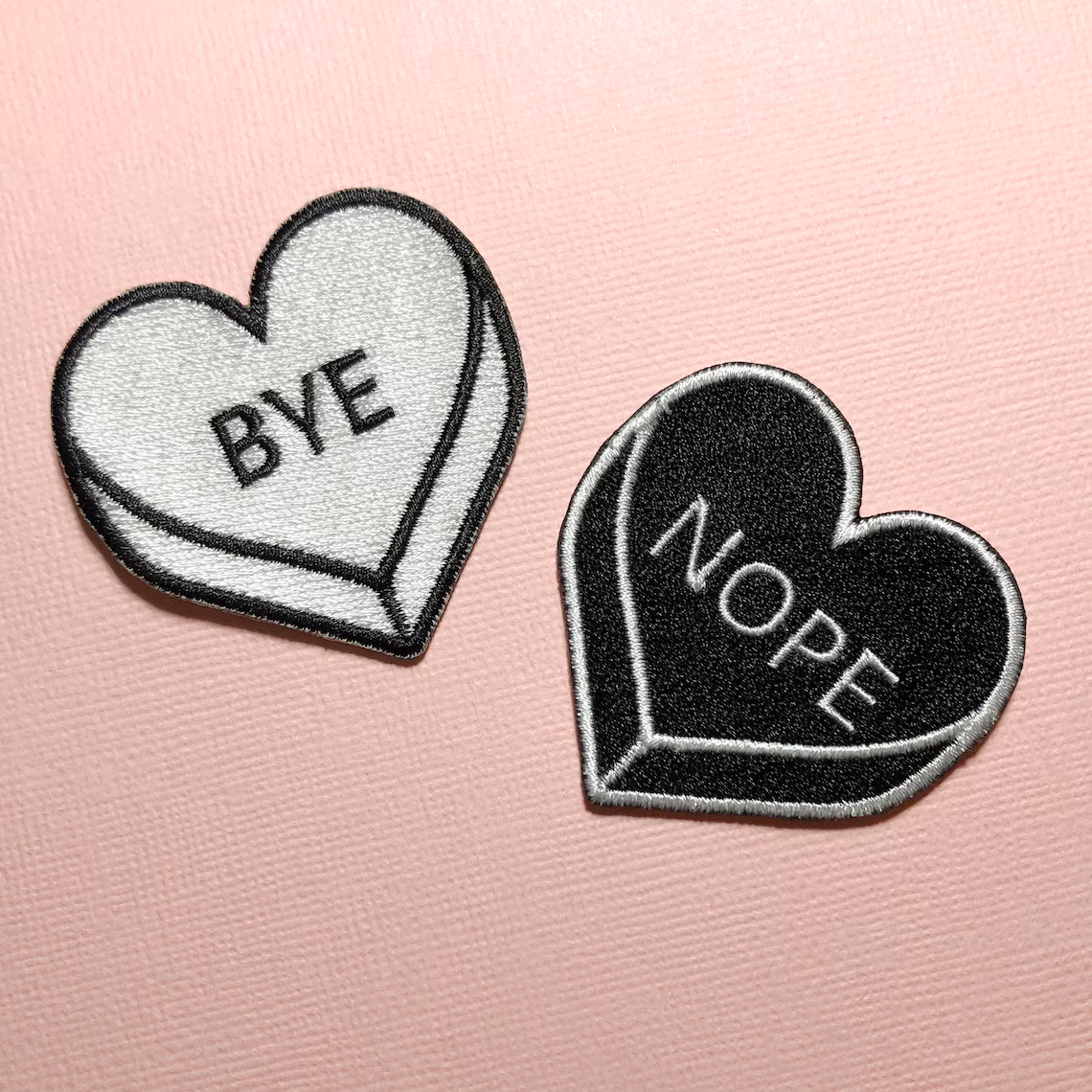 Personalized Name, Word or Date Iron on Patch for Hats, Purses, Backpacks, etc. Candy Heart Sew on Badge. Custom Embroidery. Cute Gift Idea