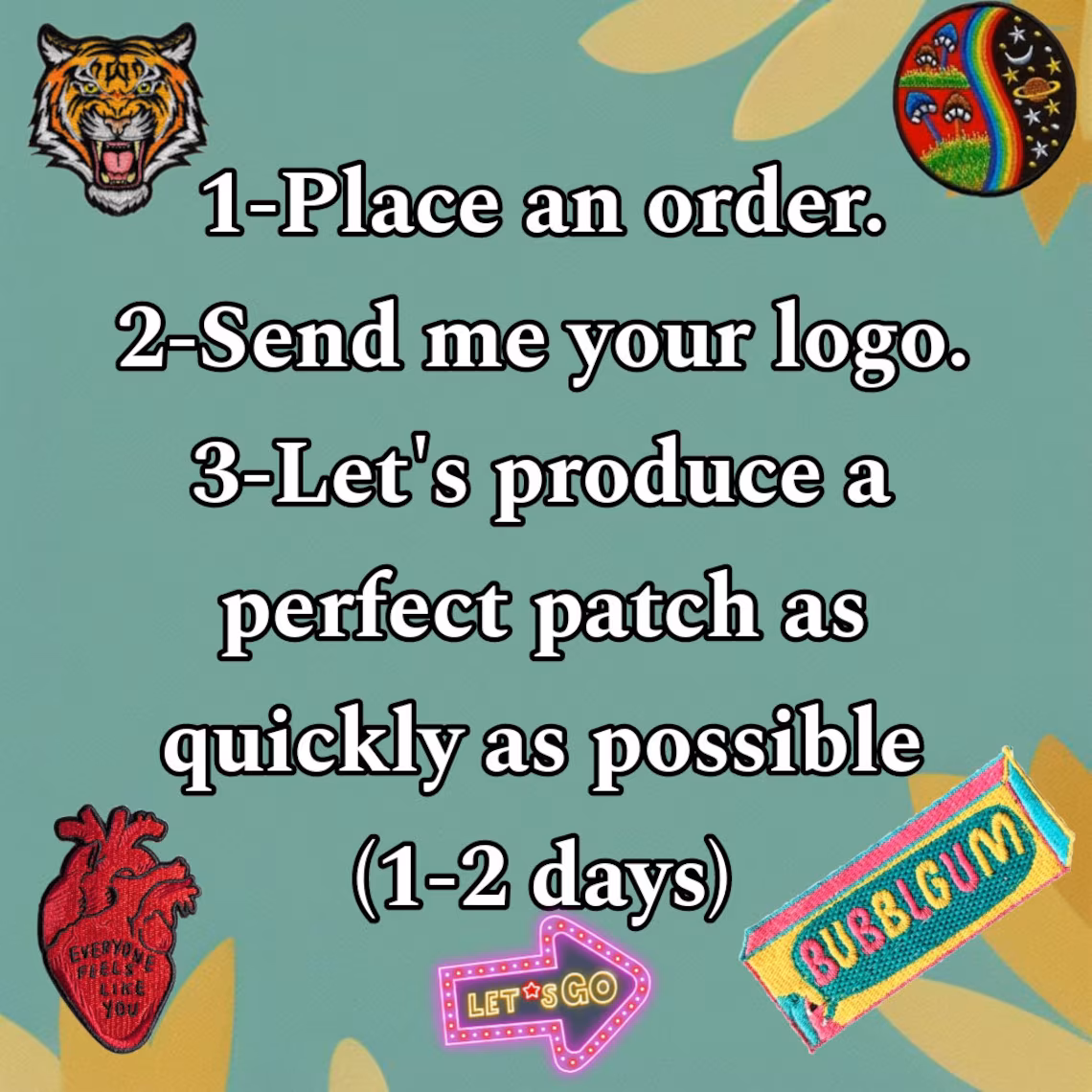 Embroidered Patches Special For You ,Custom Patch Order , Personalized Embroidery Patches - Customized Logo - Iron-On/Sew On Velcro Options