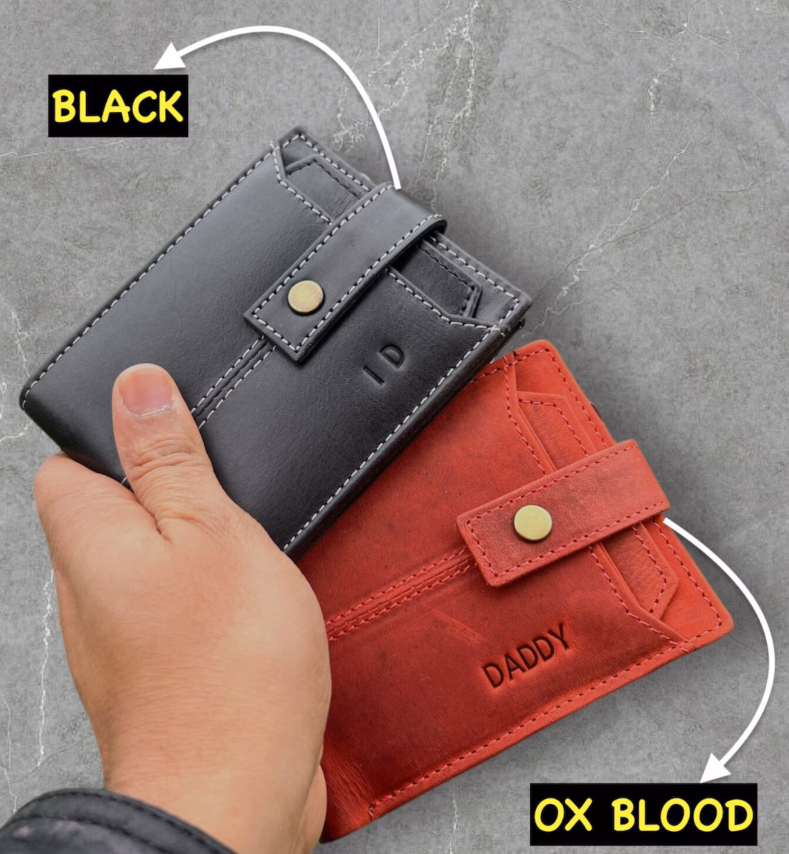 Personalised Leather Wallet, RFID Safe 100% Real Leather Wallet, Hustler Unique Wallet, Christmas, Anniversary, Birthday Gift, Gift For Dad
