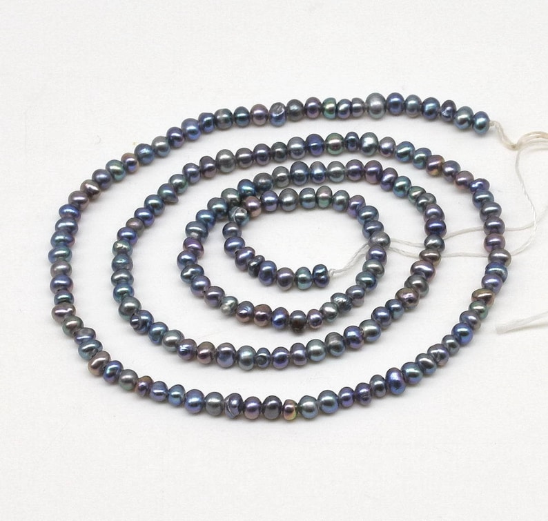 Peacock black seed pearl bead, 2.5-3mm potato pearls, cultured freshwater seed pearl beads, small real pearl full strand, FS400-BS

