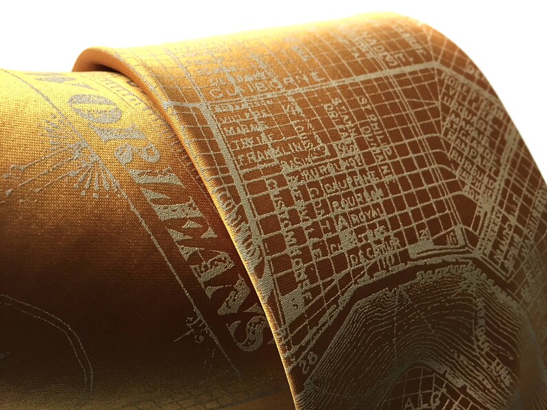 New Orleans Silk Necktie &ndash; NOLA Street Print Tie &ndash; Gift for Him