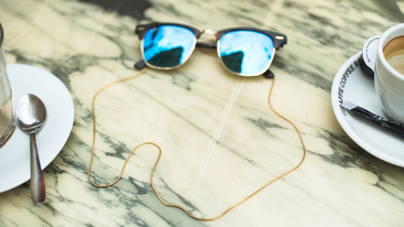 Stainless Steel Snake Chain Sunglass Strap | Eyeglass Cord | Rose Gold Silver Eyeglass chain | Sunglass Lanyard | Smooth Snake Chain Strap