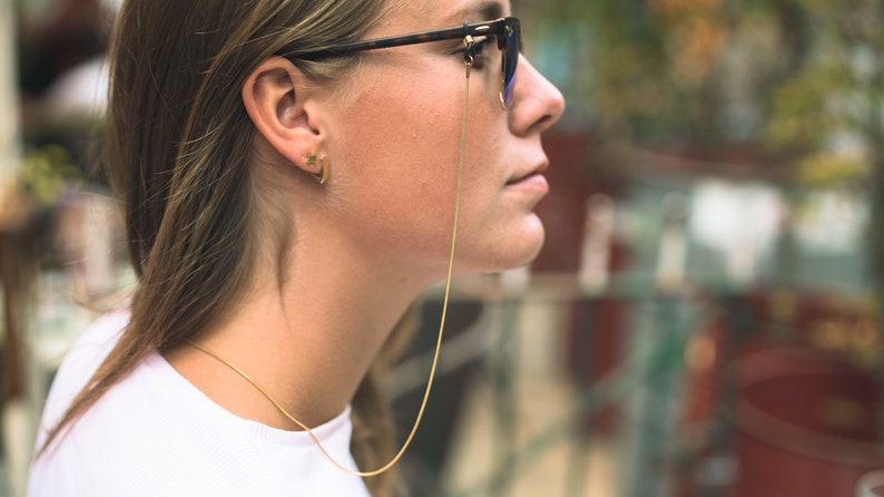Stainless Steel Snake Chain Sunglass Strap | Eyeglass Cord | Rose Gold Silver Eyeglass chain | Sunglass Lanyard | Smooth Snake Chain Strap