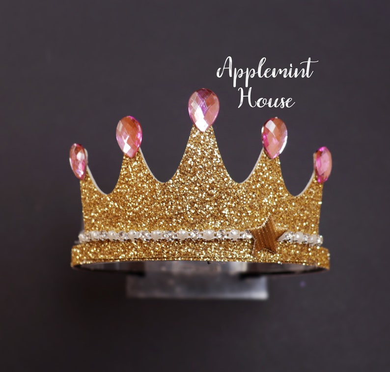 Birthday crown, Pinkalicious Crown, Princess crown, Halloween costume crown, Tiara headband with wand for kids, girls adult's