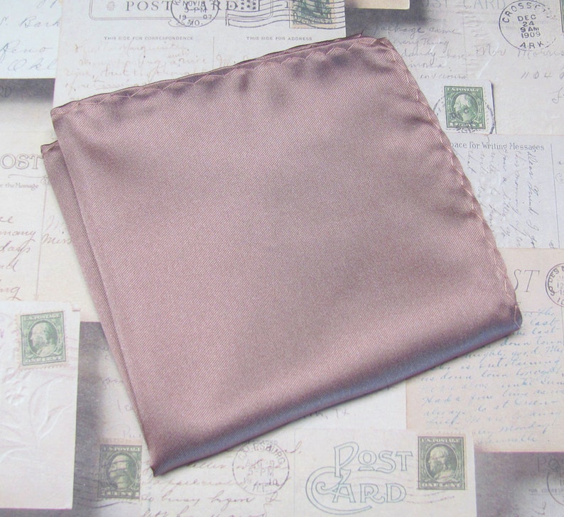 Quartz Mens Narrow Tie With Matching Pocket Square Handkerchief. Muted Mauve Dusty Light Purple Mens Necktie Pocket Square Set