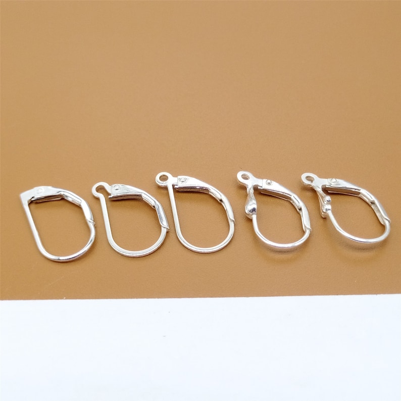 4 Pairs Sterling Silver Earring Plain Leverback, 925 Silver Ear Wire Plain Lever Back for Earring Jewelry Makingg
