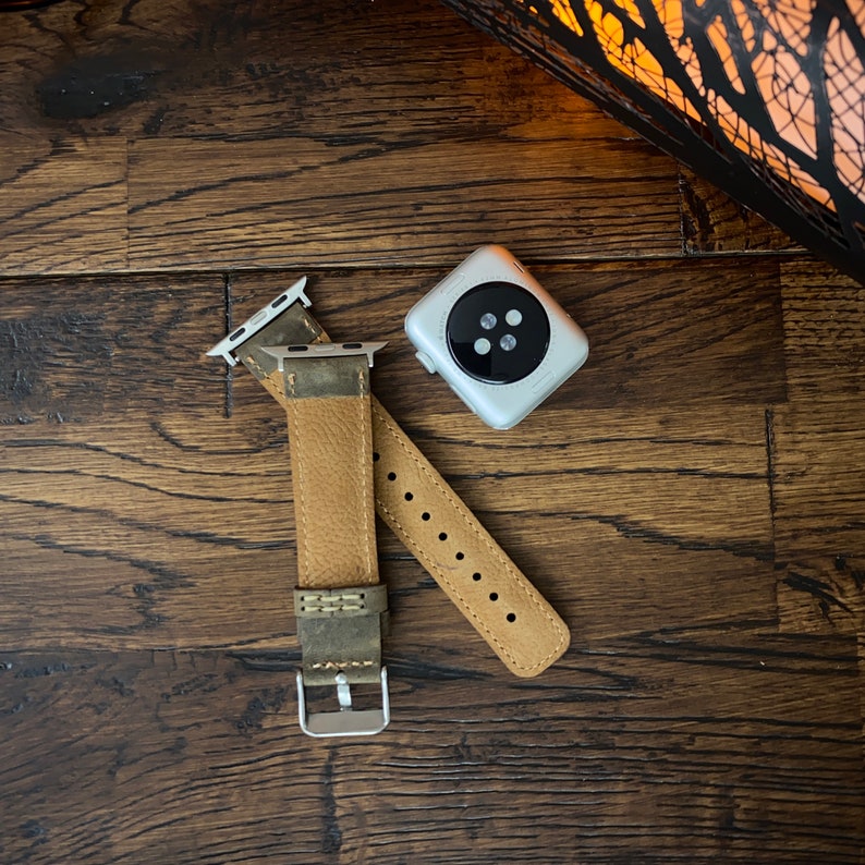 Monogram Leather Apple Watch Band 42mm 44mm 45mm 49mm Man Apple Watch Strap 38mm 40mm 41mm Custom Leather iWatch Band Gift for Him Woman