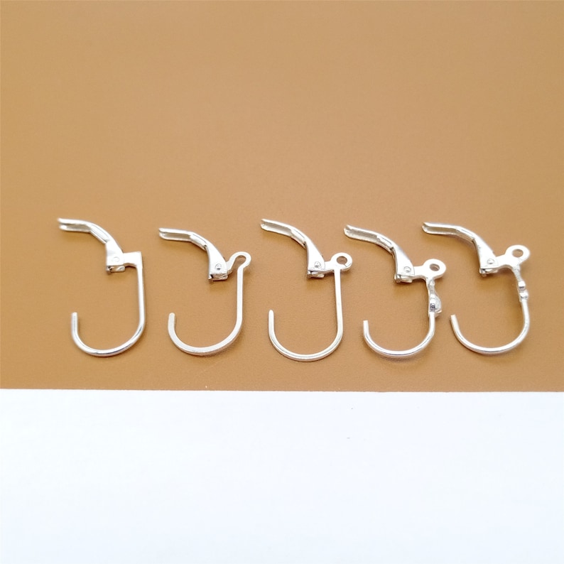 4 Pairs Sterling Silver Earring Plain Leverback, 925 Silver Ear Wire Plain Lever Back for Earring Jewelry Makingg
