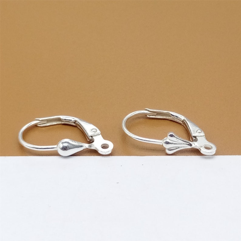 4 Pairs Sterling Silver Earring Plain Leverback, 925 Silver Ear Wire Plain Lever Back for Earring Jewelry Makingg
