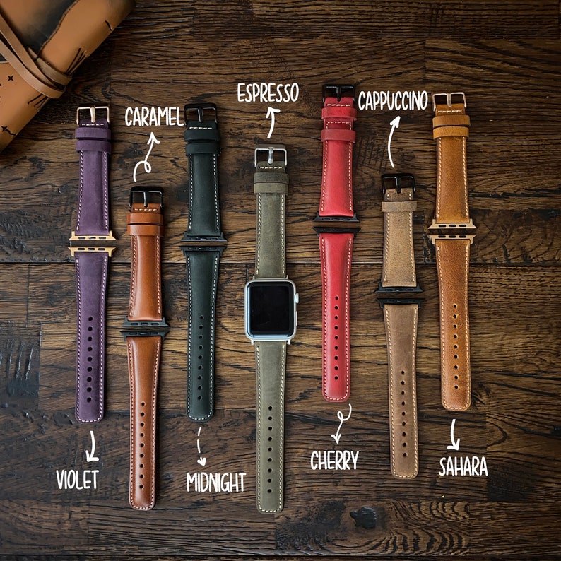 Monogram Leather Apple Watch Band 42mm 44mm 45mm 49mm Man Apple Watch Strap 38mm 40mm 41mm Custom Leather iWatch Band Gift for Him Woman
