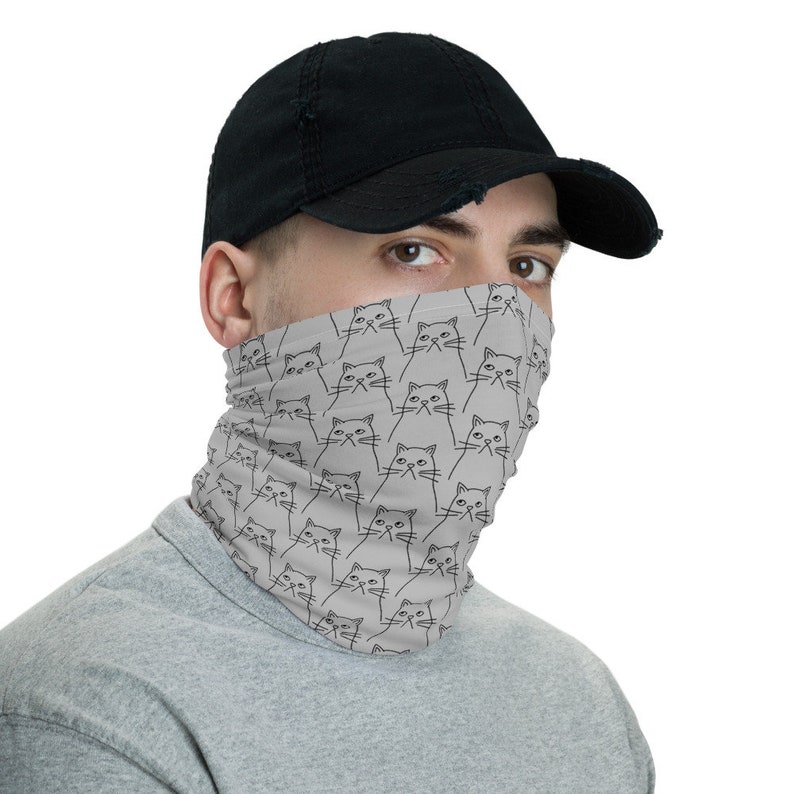 Frowning Cat Washable Face Mask Neck Gaiter