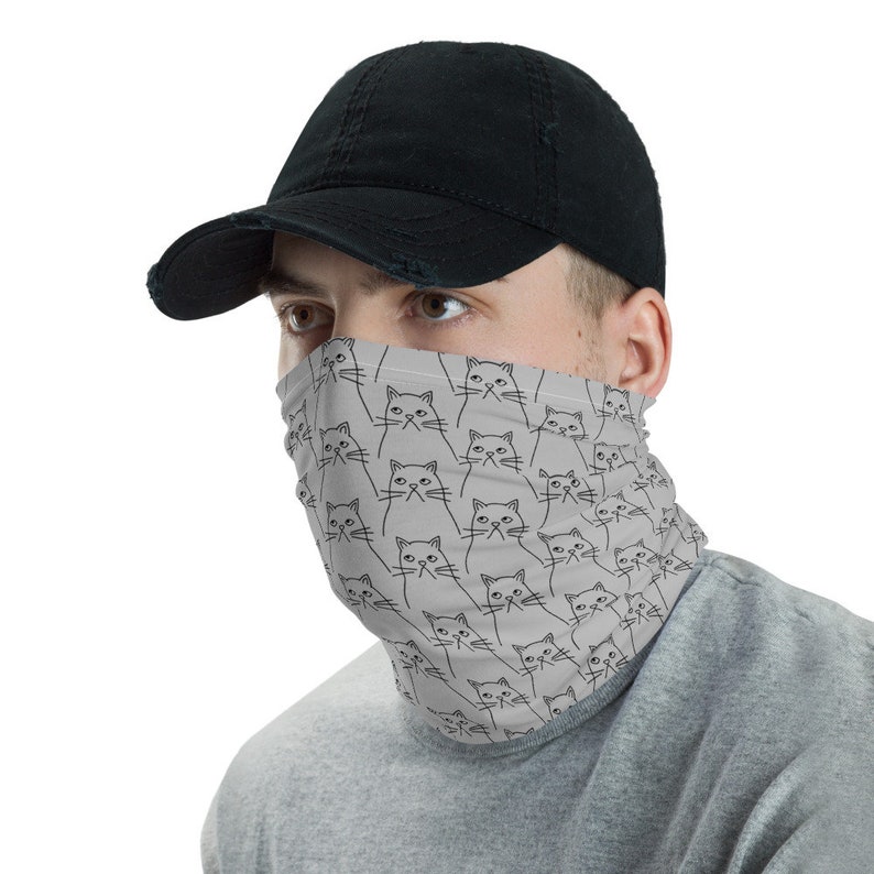 Frowning Cat Washable Face Mask Neck Gaiter
