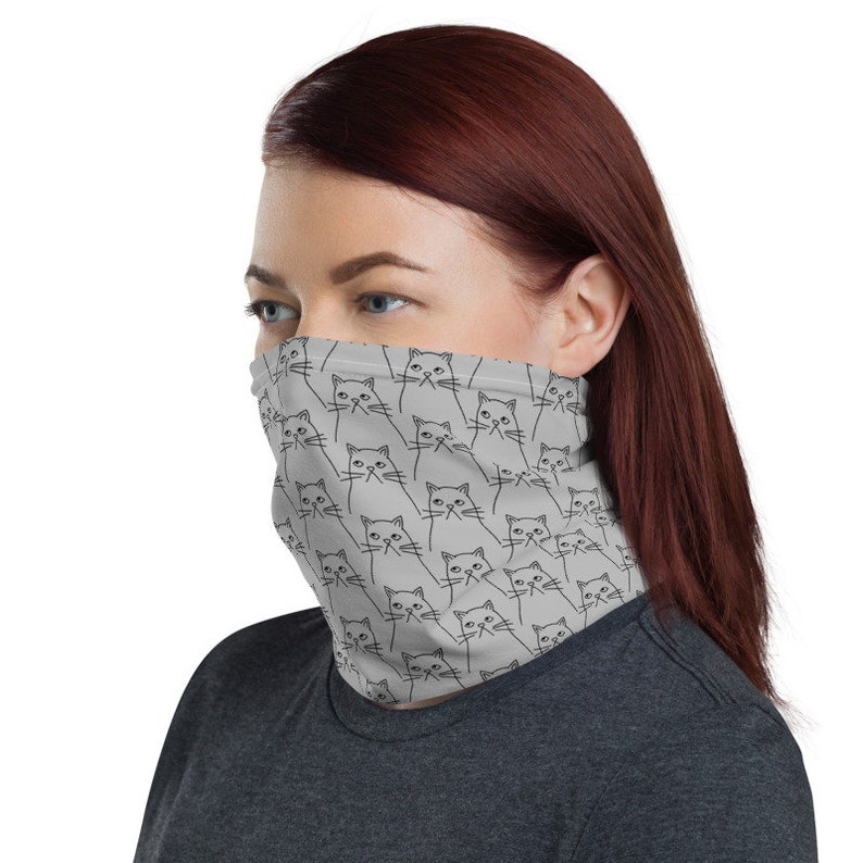 Frowning Cat Washable Face Mask Neck Gaiter