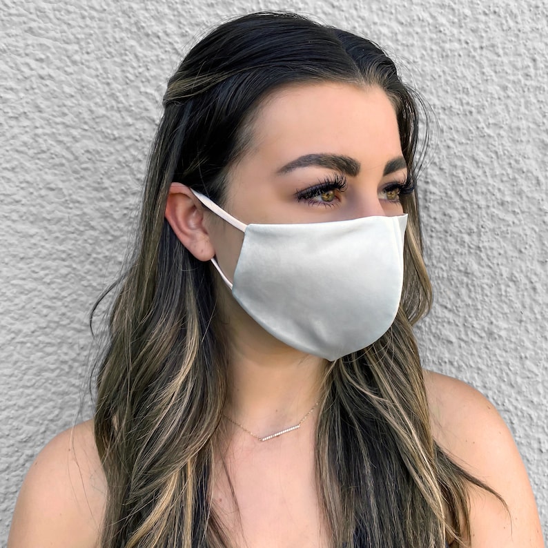 Silk Face Mask, 100% Grade A Silk, Soft Breathable Mask, Washable Fabric Mask, Double Layered Cloth Mask, Reusable Mask, Made In The USA