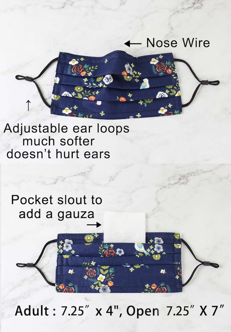 Face Mask, Mask Nose wire Filter Pocket, Washable Mask, Durable Mask with Pocket/Filter Insert, Fashion Mask, Reusable Mask, Cotton Mask