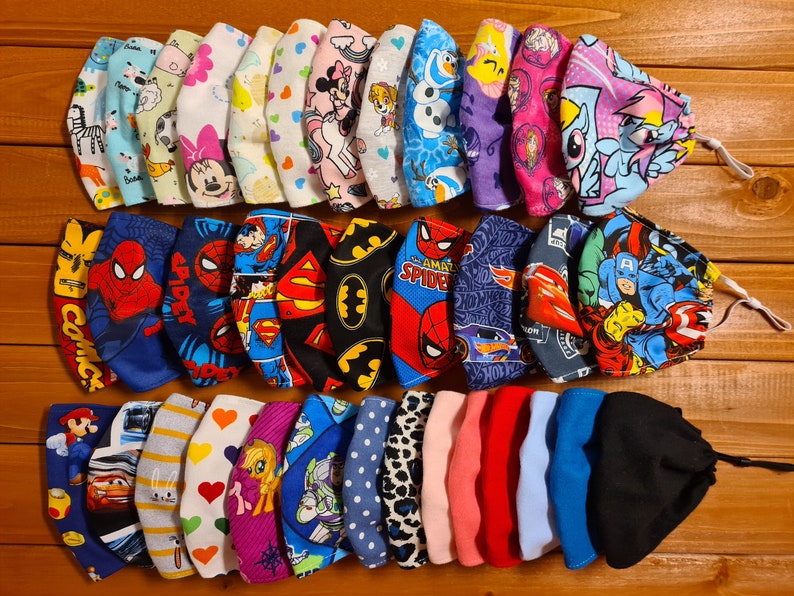 Face Mask Kids & Adult Adjustable Masks HandMade in UK Soft Cotton Face Covering Cover