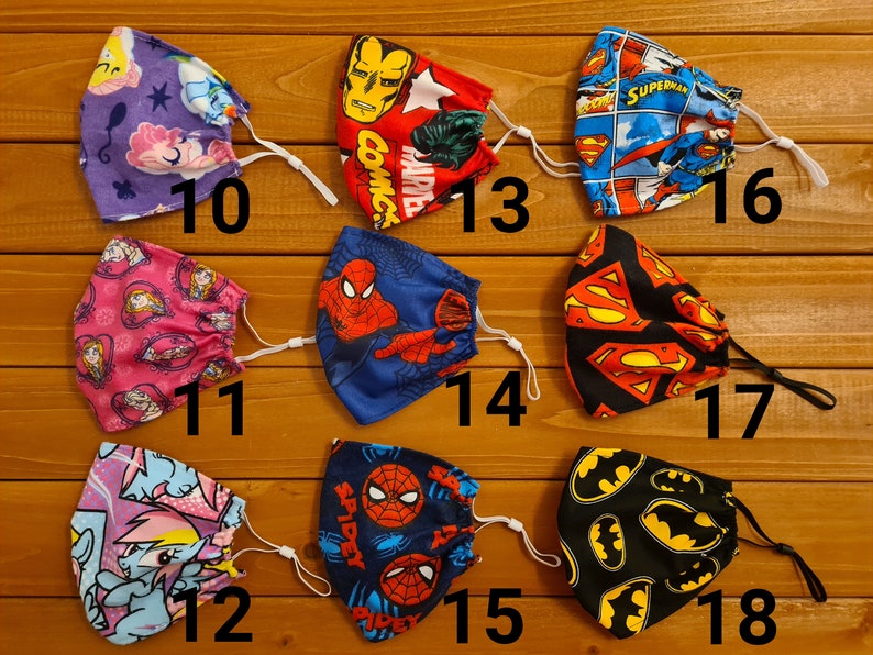 Face Mask Kids & Adult Adjustable Masks HandMade in UK Soft Cotton Face Covering Cover