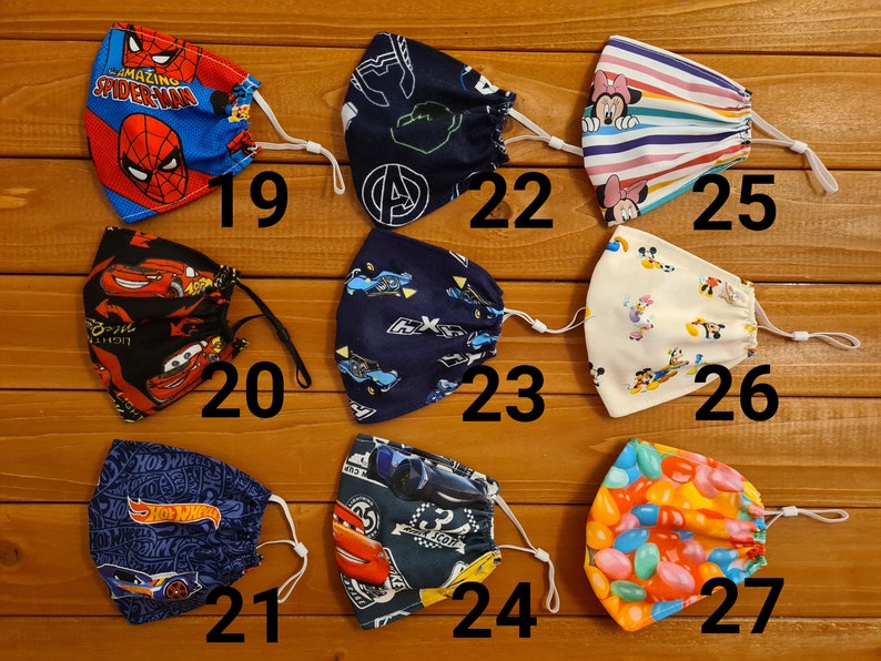 Face Mask Kids & Adult Adjustable Masks HandMade in UK Soft Cotton Face Covering Cover