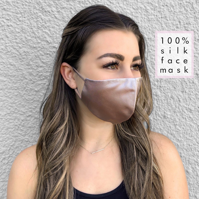 Silk Face Mask, 100% Grade A Silk, Soft Breathable Mask, Washable Fabric Mask, Double Layered Cloth Mask, Reusable Mask, Made In The USA