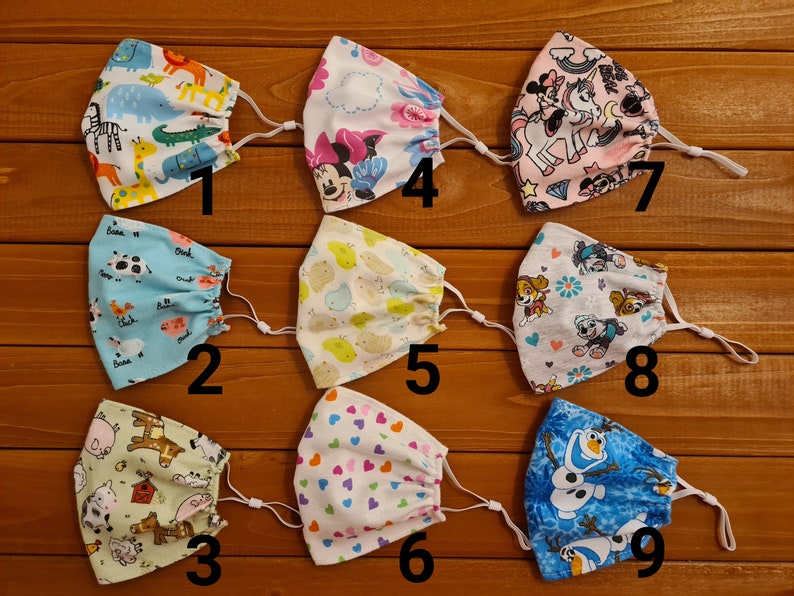 Face Mask Kids & Adult Adjustable Masks HandMade in UK Soft Cotton Face Covering Cover