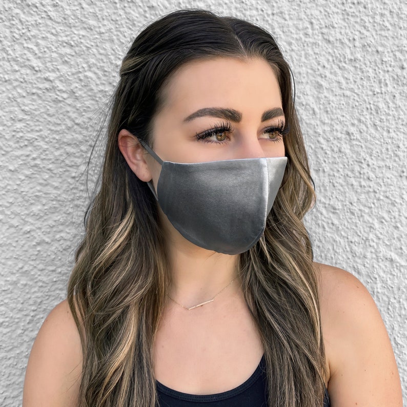 Silk Face Mask, 100% Grade A Silk, Soft Breathable Mask, Washable Fabric Mask, Double Layered Cloth Mask, Reusable Mask, Made In The USA
