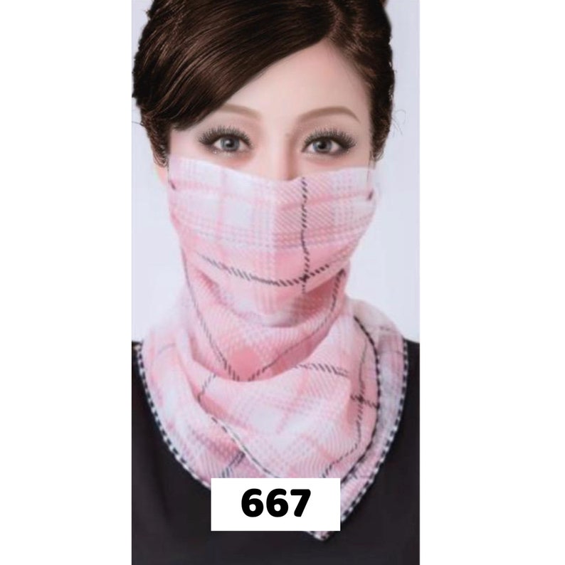 BANDANA FACE SCARF - Chiffon Face Mask - Gaiter Scarf Mask - Ear Loop Bandana - Women Scarf Mask - Reusable Face Cover