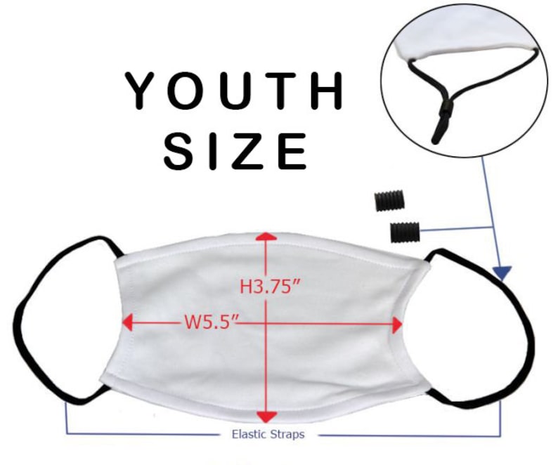 Custom Face Mask Personalized Made in USA Adult & Youth Filter Pocket Nose Wire Elastic Ear Loop Birthday Anniversary Gift Halloween