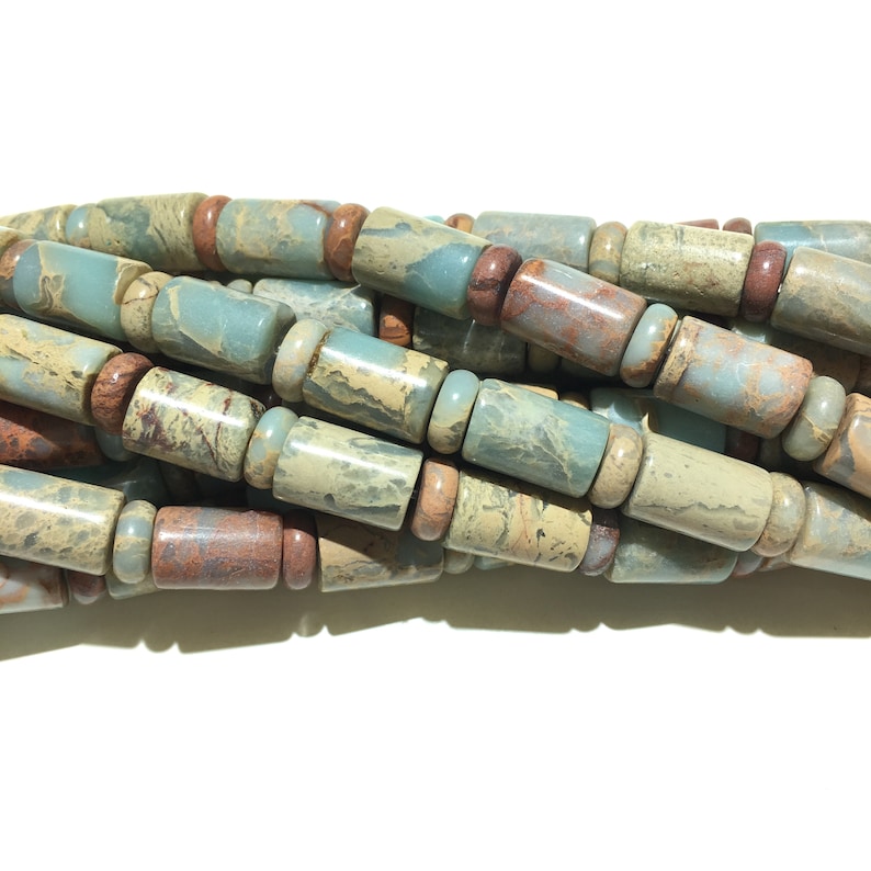 Natural Snake Skin Jasper Beads 6x10mm 8x12mm 10x14mm Cube Loose Gemstone Spacer Beads for DIY Jewelry Making and Design 15.5" Full Strand
