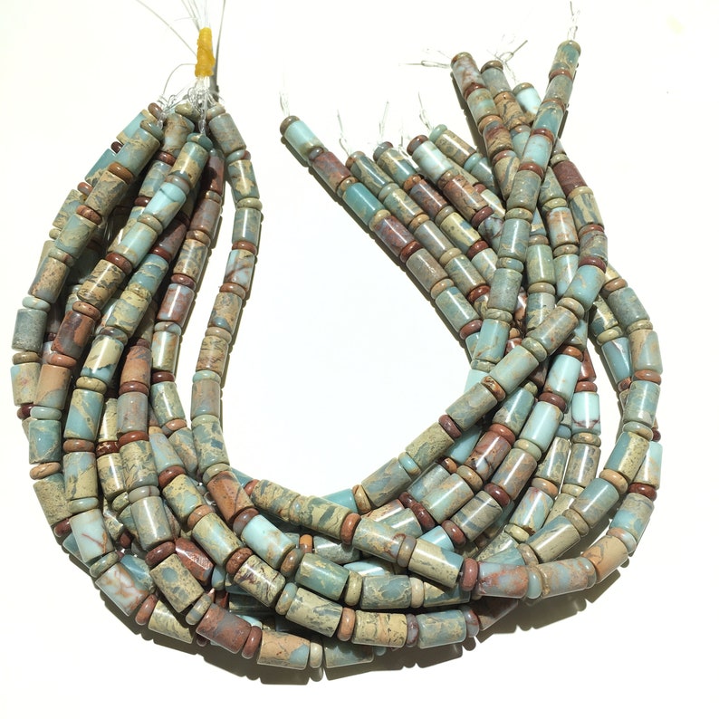 Natural Snake Skin Jasper Beads 6x10mm 8x12mm 10x14mm Cube Loose Gemstone Spacer Beads for DIY Jewelry Making and Design 15.5" Full Strand
