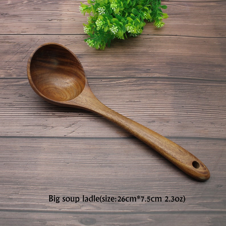 Personalized Teak Wood Soup Ladle: Engraved Kitchen Utensil, Chef Gift
Analyze listing
