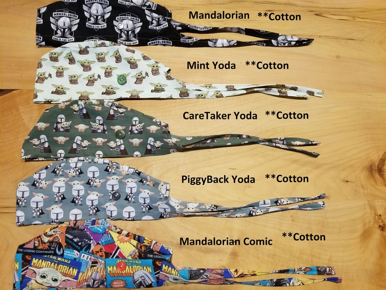 Baby Yoda Grogu Mandalorian Star Wars Marvel DC Comics Scrub Cap with Buttons Surgical Caps
Analyze listing