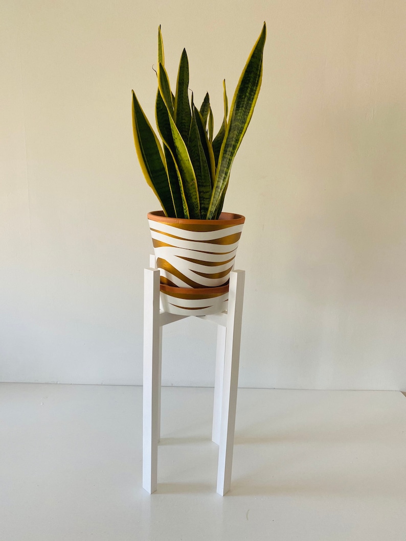 Handmade Solid Wood Plant Stand, Modern Home Decor, UK Made (50-70cm)