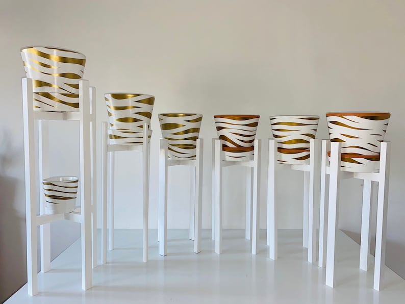 Handmade Solid Wood Plant Stand, Modern Home Decor, UK Made (50-70cm)