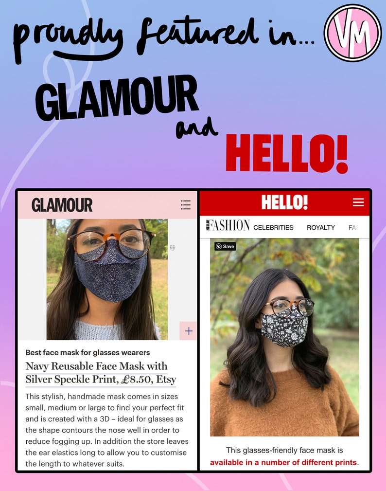 Black Reusable Face Mask UK with Nose Wire and Filter Pocket options - 3D Design for Anti-Fog and Great for Glasses Wearers - Very Comfy