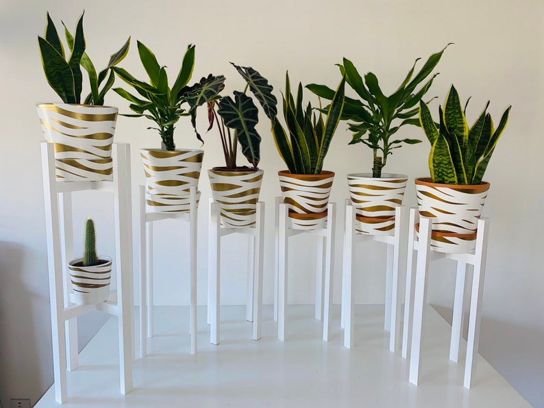 Handmade Solid Wood Plant Stand, Modern Home Decor, UK Made (50-70cm)