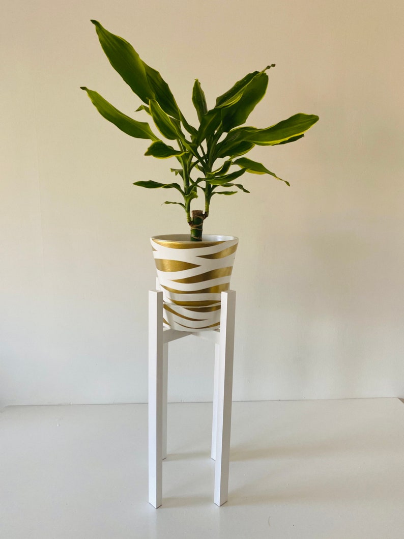 Handmade Solid Wood Plant Stand, Modern Home Decor, UK Made (50-70cm)