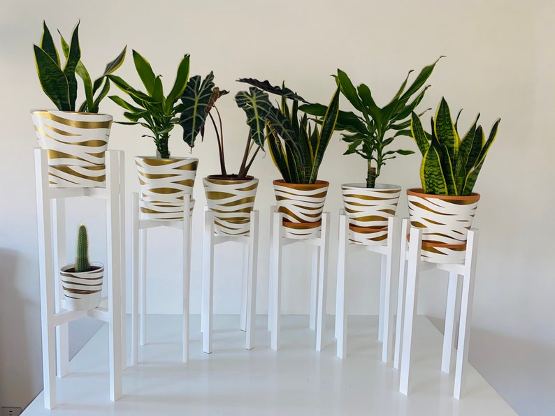 Handmade Solid Wood Plant Stand, Modern Home Decor, UK Made (50-70cm)