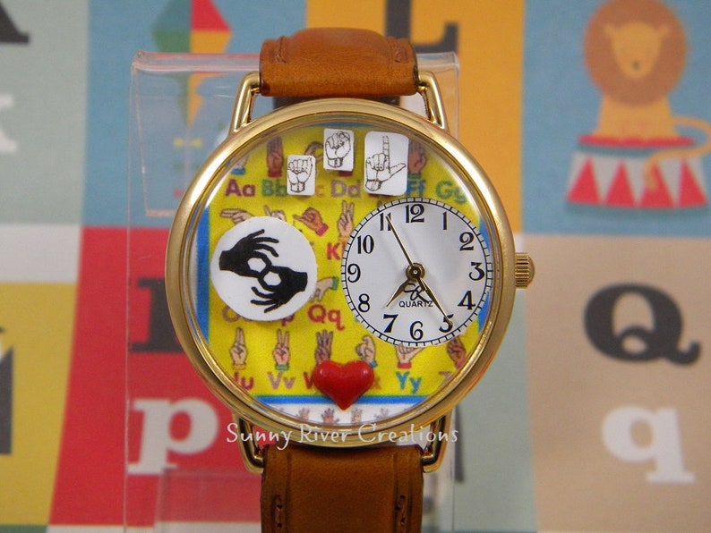 American Sign Language Interpreter Watch or I Love You ASL Watch, gift