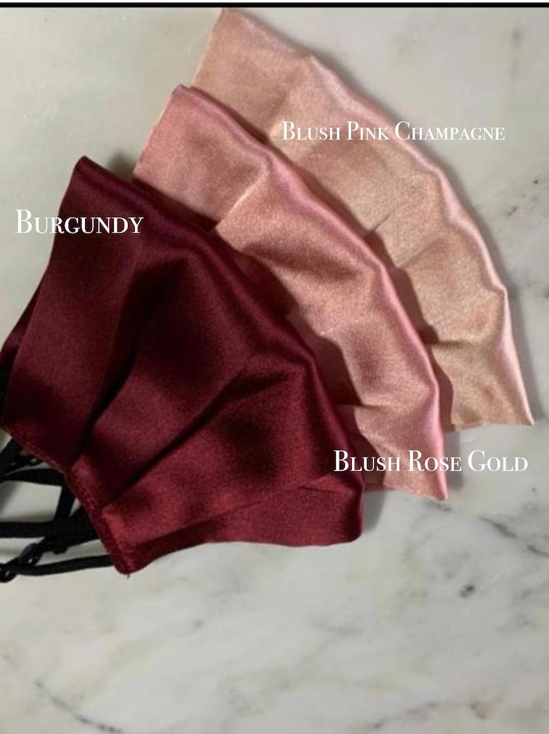 100% Mulberry Wedding Mask - Satin Silk Face Mask - Adjustable - Free Shipping - Soft face mask - facemask - Double Layered Mask - Wedding