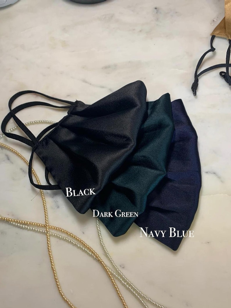 100% Mulberry Wedding Mask - Satin Silk Face Mask - Adjustable - Free Shipping - Soft face mask - facemask - Double Layered Mask - Wedding