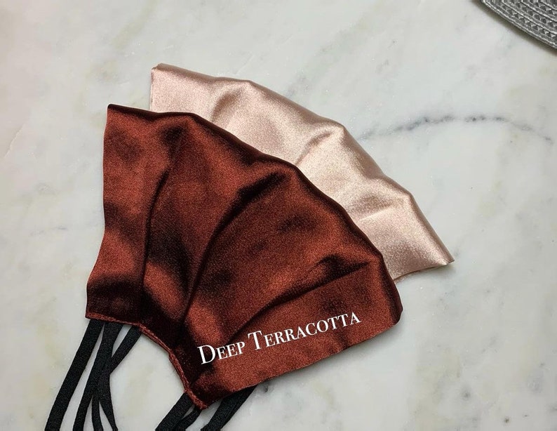 100% Mulberry Wedding Mask - Satin Silk Face Mask - Adjustable - Free Shipping - Soft face mask - facemask - Double Layered Mask - Wedding