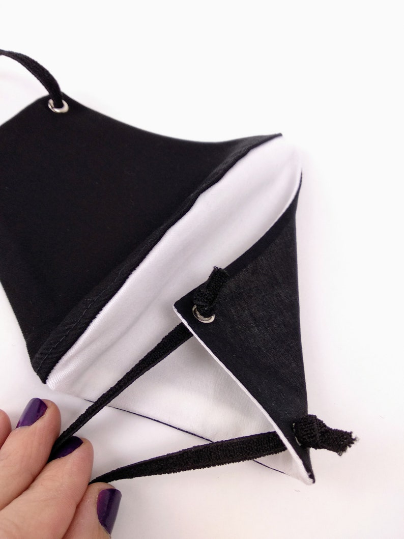 M&aacute;scara en blanco y negro, m&aacute;scara mitad negra mitad blanca, m&aacute;scara Ranboo, m&aacute;scara dividida en blanco y negro, dsmp, cosplay Ranboo