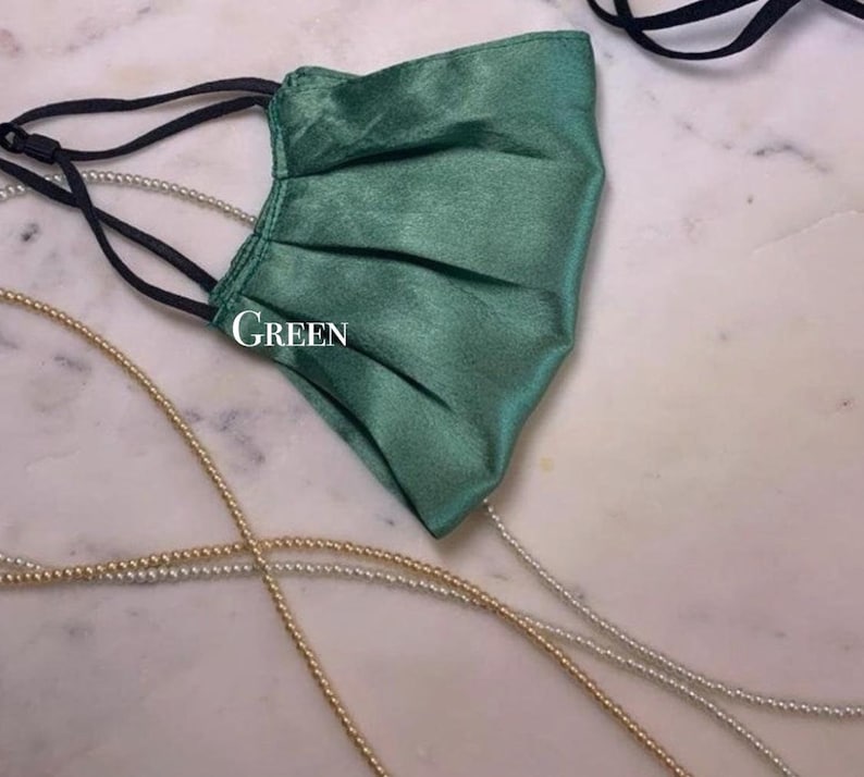 100% Mulberry Wedding Mask - Satin Silk Face Mask - Adjustable - Free Shipping - Soft face mask - facemask - Double Layered Mask - Wedding