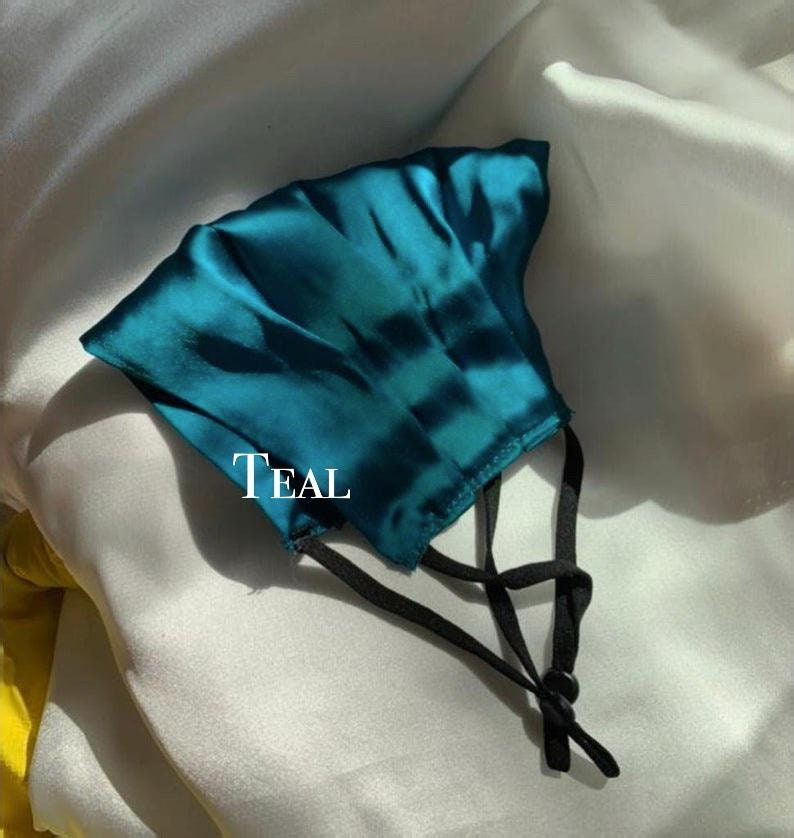 100% Mulberry Wedding Mask - Satin Silk Face Mask - Adjustable - Free Shipping - Soft face mask - facemask - Double Layered Mask - Wedding