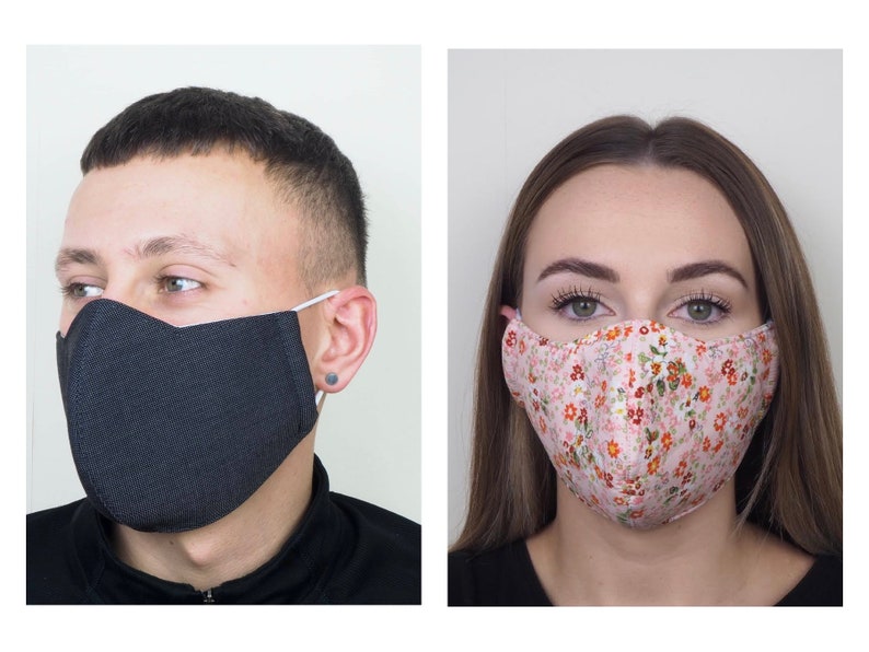 UK BREATHABLE Triple Layer Face Mask, Triple Layer Filter, Adjustable Soft Round Strap. Premium Fabric Cloth Face Mask. Washable Face Mask