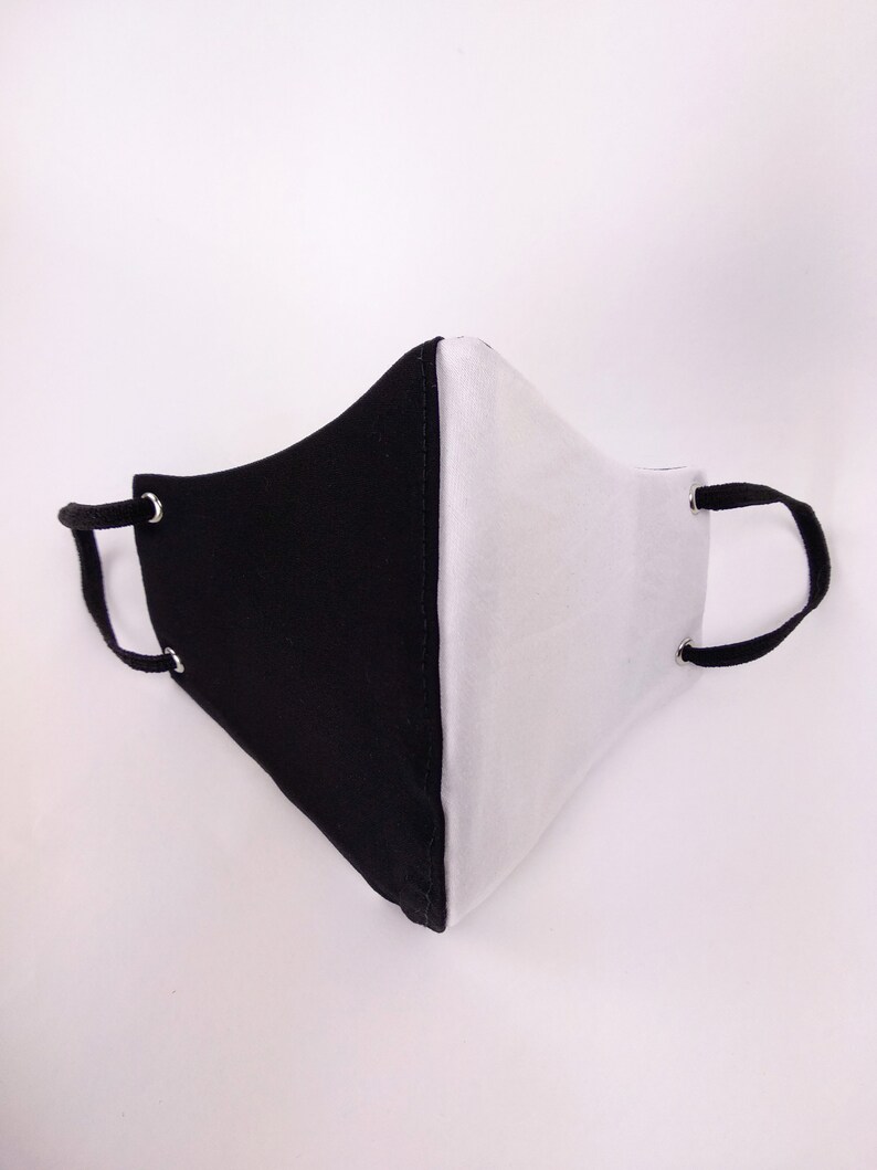 M&aacute;scara en blanco y negro, m&aacute;scara mitad negra mitad blanca, m&aacute;scara Ranboo, m&aacute;scara dividida en blanco y negro, dsmp, cosplay Ranboo