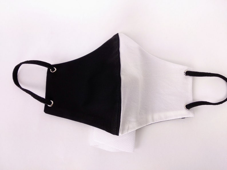 M&aacute;scara en blanco y negro, m&aacute;scara mitad negra mitad blanca, m&aacute;scara Ranboo, m&aacute;scara dividida en blanco y negro, dsmp, cosplay Ranboo