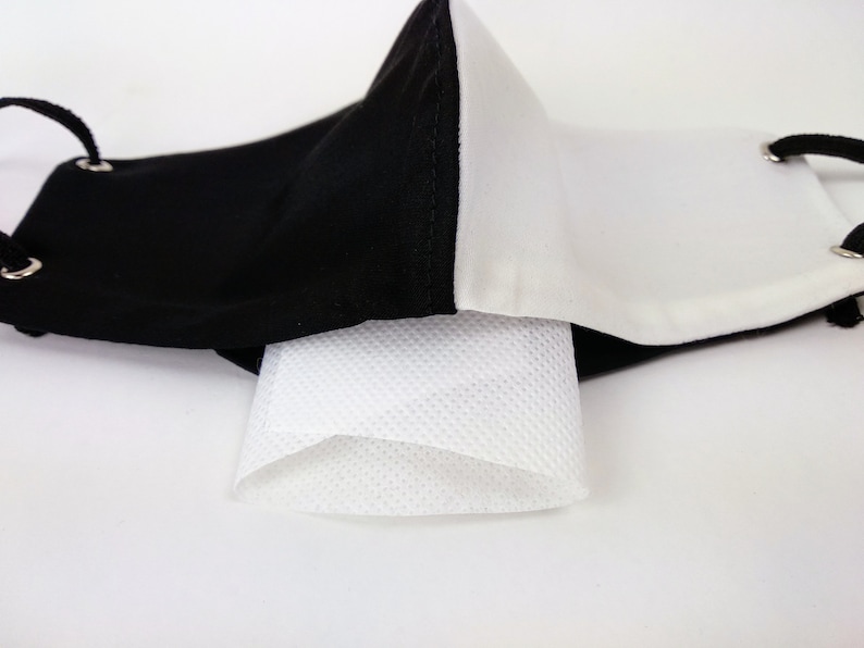 M&aacute;scara en blanco y negro, m&aacute;scara mitad negra mitad blanca, m&aacute;scara Ranboo, m&aacute;scara dividida en blanco y negro, dsmp, cosplay Ranboo