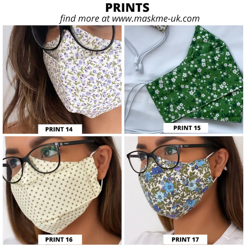 Best Face Mask For Glasses - Reusable Anti-fog Face Mask - 100% Cotton Protective Unisex Face Mask UK - Nose Wire For Glasses Wearers 2025