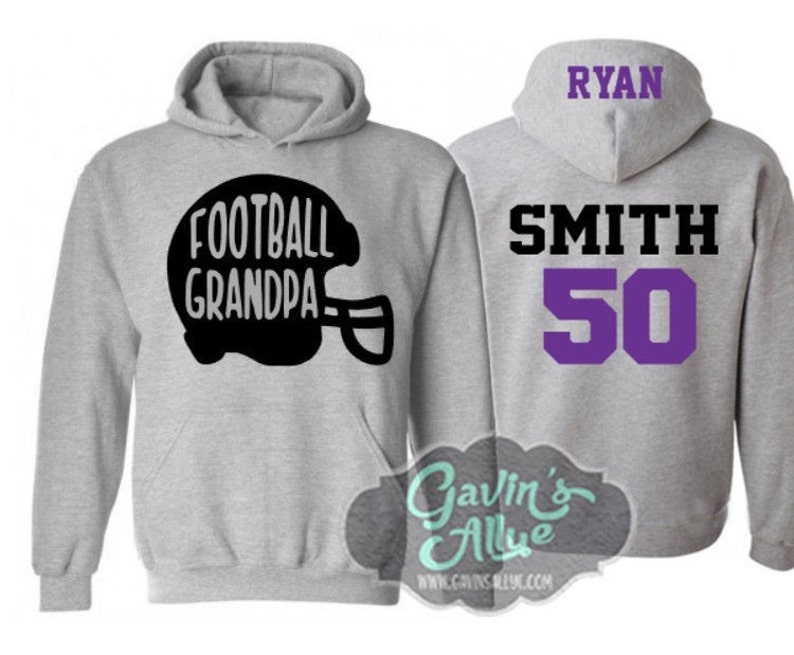 Senior Football Grandpa Hoodie | Football Hoodie | Football Papa Hoodie | Football Hoodies | Customize Colors